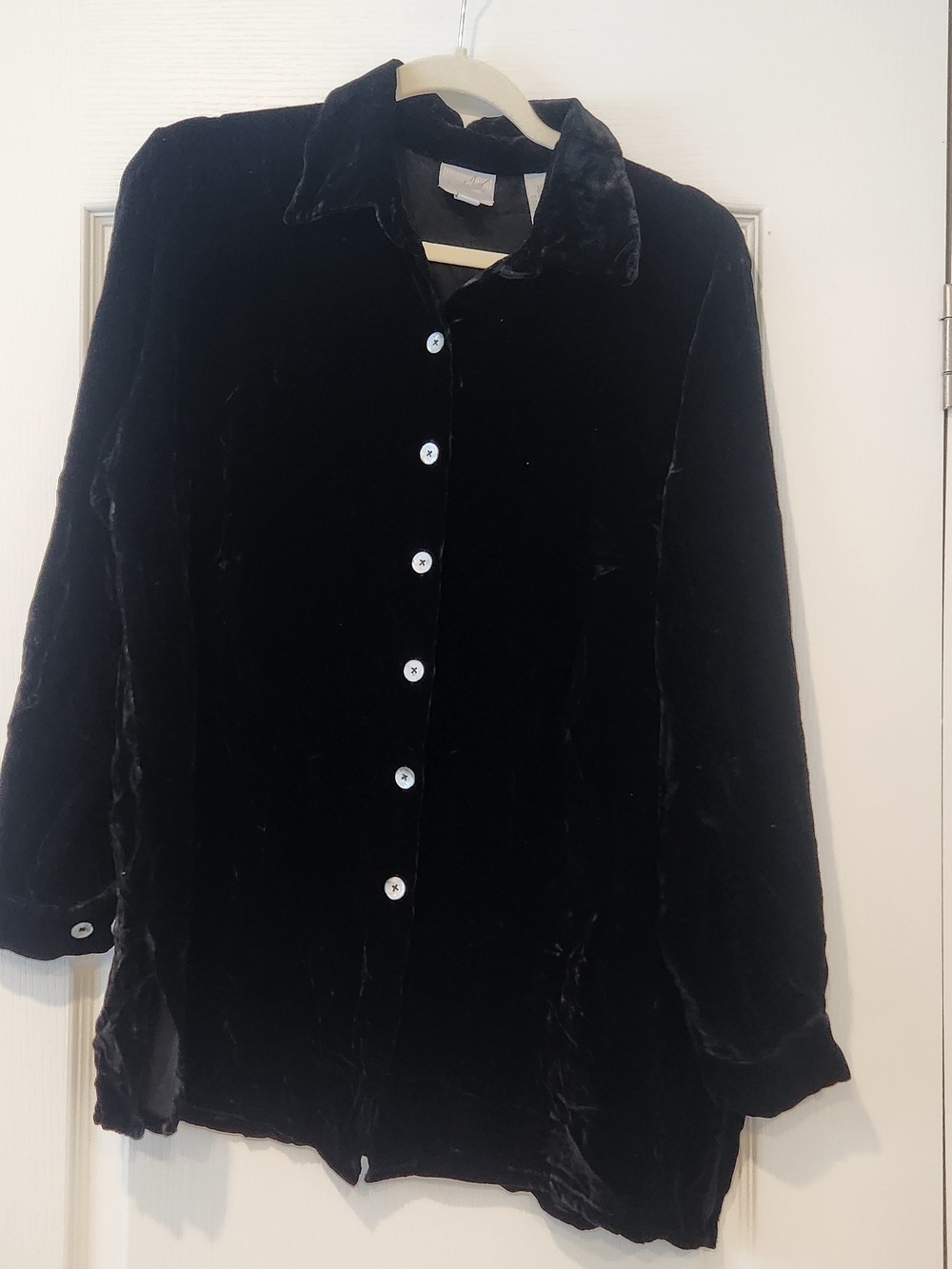 Jacqueline Ferrar Black Button-Up Top L Euc